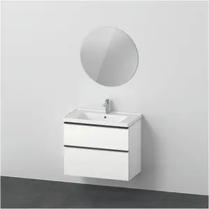Duravit, Badmöbelset, D-Neo Möbel-Set, Möbelwaschtisch mit Waschtischunterschrank wandhängend und LED Spiegel (rund), 8 günstig