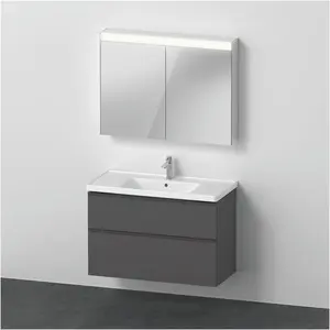 Duravit, Badmöbelset, D-Neo Möbel-Set, Möbelwaschtisch mit Waschtischunterschrank wandhängend und LED Spiegelschrank, 1 günstig