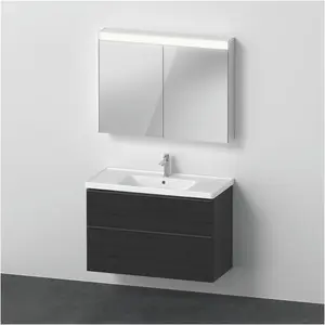 Duravit, Badmöbelset, D-Neo Möbel-Set, Möbelwaschtisch mit Waschtischunterschrank wandhängend und LED Spiegelschrank, 1 günstig