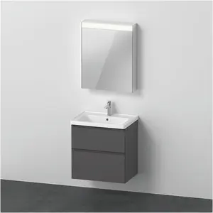 Duravit, Badmöbelset, D-Neo Möbel-Set, Möbelwaschtisch mit Waschtischunterschrank wandhängend und LED Spiegelschrank (A günstig