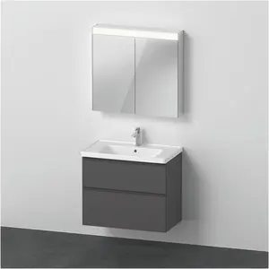 Duravit, Badmöbelset, D-Neo Möbel-Set, Möbelwaschtisch mit Waschtischunterschrank wandhängend und LED Spiegelschrank, 8 günstig
