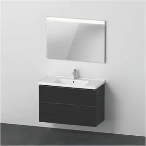 Duravit, Badmöbelset, D-Neo Möbel-Set, Möbelwaschtisch mit Waschtischunterschrank wandhängend und LED Spiegel, 1000x200 günstig