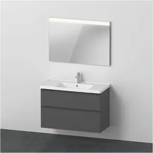 Duravit, Badmöbelset, D-Neo Möbel-Set, Möbelwaschtisch mit Waschtischunterschrank wandhängend und LED Spiegel, 1000x200 günstig