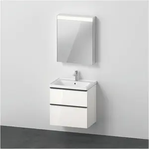 Duravit, Badmöbelset, D-Neo Möbel-Set, Möbelwaschtisch mit Waschtischunterschrank wandhängend und LED Spiegelschrank (A günstig