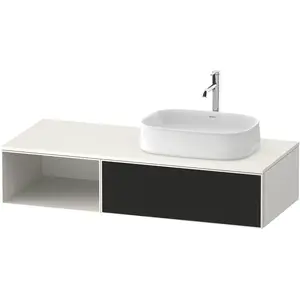 Duravit, Waschbeckenunterschrank, Zencha Konsolenwaschtischunterbau, 1300x550mm, 1 Auszug, 1 offenes Fach links, Ausschnitt re (65 x 41 x 135 cm) günstig