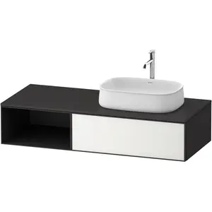 Duravit, Waschbeckenunterschrank, Zencha Konsolenwaschtischunterbau, 1300x550mm, 1 Auszug, 1 offenes Fach links, Ausschnitt re (130 x 41 x 135 cm) günstig