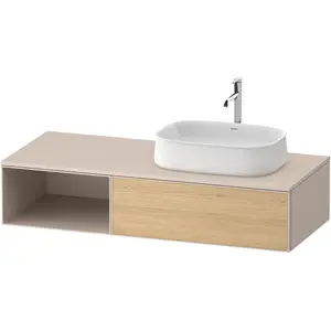 Duravit, Waschbeckenunterschrank, Zencha Konsolenwaschtischunterbau, 1300x550mm, 1 Auszug, 1 offenes Fach links, Ausschnitt re (130 x 41 x 65 cm) günstig