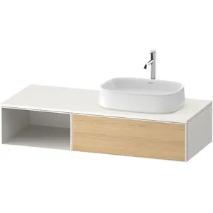 Duravit, Waschbeckenunterschrank, Zencha Konsolenwaschtischunterbau, 1300x550mm, 1 Auszug, 1 offenes Fach links, Ausschnitt re (130 x 41 x 135 cm) günstig