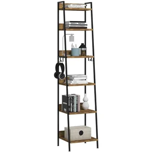 Woltu Standregal, 1-tlg., mit 6 Ebenen, mit 4 Haken, aus MDF Metall günstig