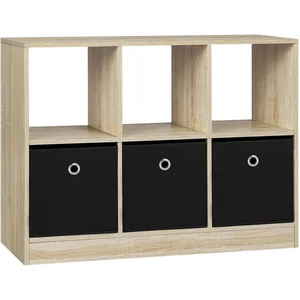 Woltu Bücherregal, mit 3 Schubladen aus Vliesstoff Regal mit 6 Fächern günstig