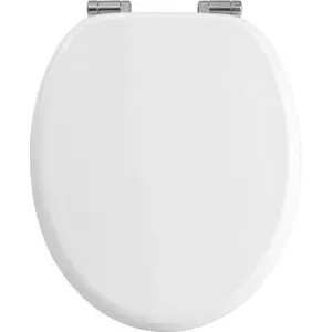 Woltu WC-Sitz Toilettensitz mit Absenkautomatik, MDF Holzkern, Softclose Scharnier, Antibakteriell günstig