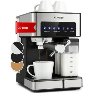 Klarstein Espresso Siebträgermaschine mit Milchaufschäumer, 1,8L Mini-...