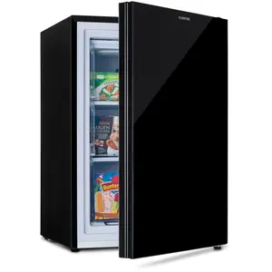 Klarstein Pluto Gefrierschrank - 1 Kühlzone, Thermostat mit 5 Stufen, 0 bis -18 °C, mit Glasfront, höhenausgleichende Füße, geräuscharmer Betrieb, 80 Liter Gesamtvolumen, schwarz günstig