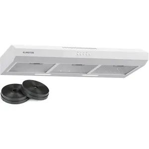 Klarstein Contempo 90 Unterbau-Dunstabzugshaube - 90-cm-Dunstabzugshaube Unterbau, 200 m³/h Absaugleistung, LED-Beleuchtung, Aluminium-Fettfilter, Umluftbetrieb, Weiß