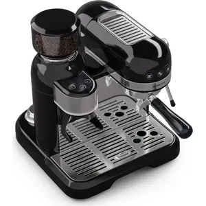Klarstein Espresso Siebträgermaschine mit Milchaufschäumer, 1,4L Retro...