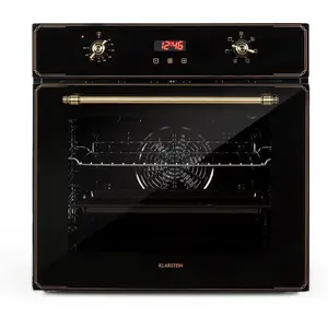 Klarstein Elizabeth - Elektrischer Einbaubackofen, Retro-Design, 70L, ...