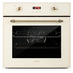 Klarstein Elizabeth - Elektrischer Einbaubackofen, Retro-Design, 49L, ...