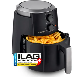 MEDION LIFE Heißluftfritteuse P30 L (MD13020) schwarz, 100 Rezepte in ...
