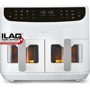 MEDION P20 XXL Airfryer Heißluftfritteuse mit 2 Kammern