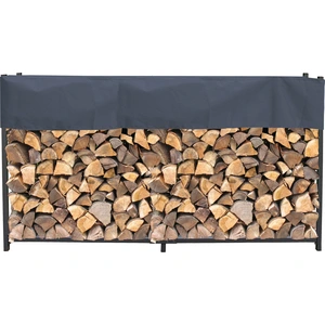 Kaminholzregal Außen 200 x 25 x 115 cm Anthrazit, Garten Metall Kaminh... günstig