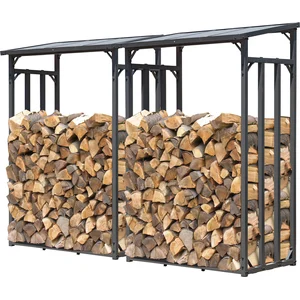 Set 2 Stück Metall Kaminholzregal Außen 130 x 70 x 185 cm, Pro - 40 mm... günstig