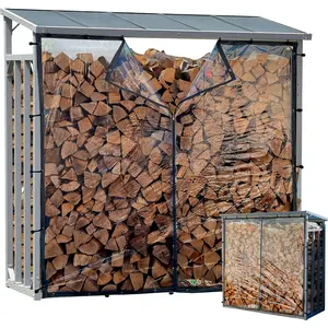 QUICK-STAR Aluminium Kaminholzregal Außen 143 x 70 x 145 cm Mit Wetter... günstig