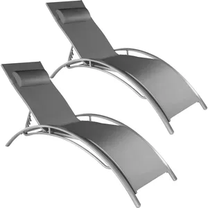 tectake® 2 Sonnenliegen aus Aluminium, 5-stufig günstig