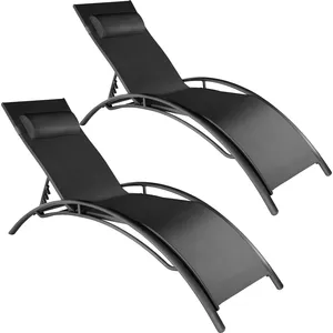 tectake® 2 Sonnenliegen aus Aluminium, 5-stufig günstig