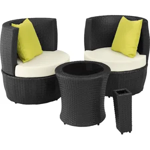 tectake® Aluminium Rattan Sitzgruppe Nizza wetterfest und UV-beständig günstig