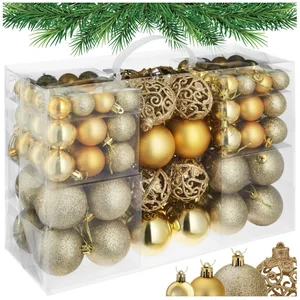 tectake Weihnachtsbaumkugel Weihnachtsdeko 100er-Set, Durchmesser 3, 4...