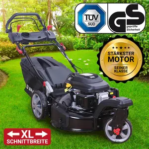 BRAST Benzin Rasenmäher Trike mit Antrieb | 5,2kW(7PS) | 53cm Schnittb...
