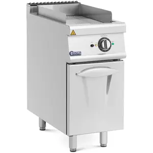 Royal Catering, Elektrogrill, Elektro-Grillplatte mit Unterschrank 5,4 kW geriffelt 50 - 300 °C Edelstahl günstig