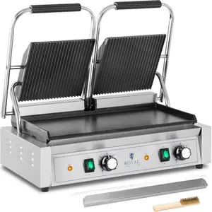 Doppelkontaktgrill mit glatter und geriffelter Platte 48 x 23 cm 3600 ... günstig