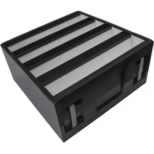 vhbw Schwebstofffilter H14 für Klima- und Lüftungsanlagen - HEPA Filter, Glasfaser / Kunststoff, Schwarz / Weiß
