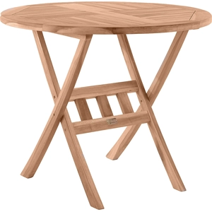 Möbilia Gartentisch rund 80 cm aus Teak Holz | klappbar | B 80 x T 80 x H 75 cm | natur | 11020000 | Serie GARTEN günstig