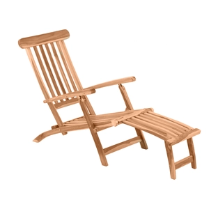 Möbilia Gartenliege aus Teak Holz | Liegestuhl mit 4 Liegepositionen | B 58,5 x T 149 x H 87 cm | natur | 11020008 | Serie GARTEN günstig