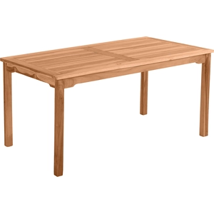 Möbilia Gartentisch rechteckig 150 cm | Esstisch aus Teak Holz mit Schirmaussparung | B 150 x T 90 x H 75 cm | natur | 11020013 | Serie GARTEN günstig