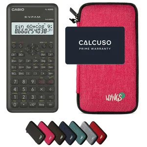 CASIO Taschenrechner fx-82MS 2nd edition inkl. WYNGS Schutztasche Pink