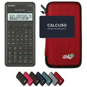 CASIO Taschenrechner fx-82MS 2nd edition inkl. WYNGS Schutztasche Rot