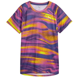 Puma Velocity All-Over Print T-Shirt Lila Gelb Damen, Größe XS. günstig