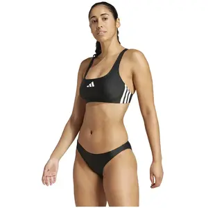 Bikini mit V-Ausschnitt für Damen adidas 3-Stripes Schwarz 40 günstig