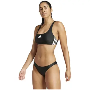 Bikini mit V-Ausschnitt für Damen adidas 3-Stripes Schwarz 42 günstig