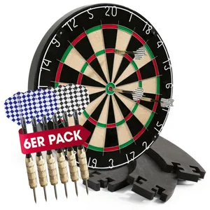 #DoYourDart Dartscheibe #DoYourDart Dartscheibe, 6 Dartpfeile Steeldart inkl. Flight, Dart Komplett-Set, Sisal Dartscheibe mit Dart-Surround günstig