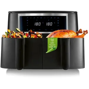 Gourmetmaxx Friggitrice ad Aria Doppia, Fritteuse, Schwarz, Silber