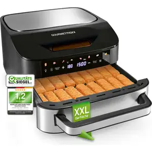 GOURMETmaxx Heißluftfritteuse mit XXL-Garfläche 7 L - 10 Programme & T...