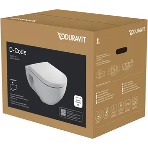 Duravit, Toilette + Bidet, Ensemble de WC D-Code suspendu, à fond creux, Rimless, siège de WC inclus, blanc brillant günstig