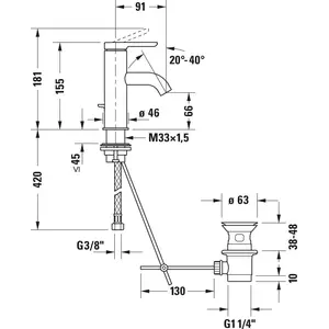 DURAVIT C11013001046 C.1 Einhebel-Waschtischmischer S günstig