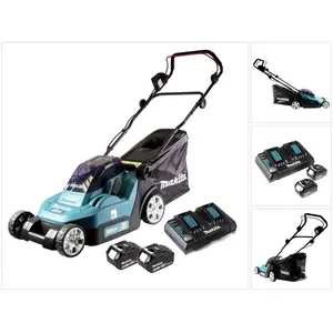 Makita DLM 382 PG2 Akku Rasenmäher 36 V ( 2x 18 V ) 38 cm 40 l + 2x Ak...