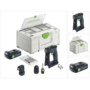 Festool CXS 18-Basic-Set Akku Bohrschrauber 18 V 40 Nm Brushless + 1x ...