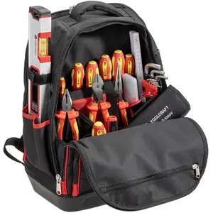 Toolcraft, Werkzeugkoffer, TO-10672410 Profi Werkzeugrucksack bestückt (B x H x T) 35 x 45 x 23 (27 Teile) günstig